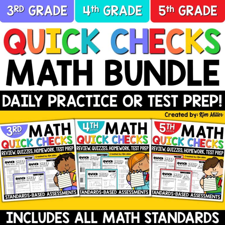3rd 4th 5th Grade Math State Test Prep | End of Year Math Spiral Review Bundle