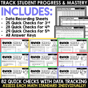 3rd 4th 5th Grade Math State Test Prep | End of Year Math Spiral Review Bundle