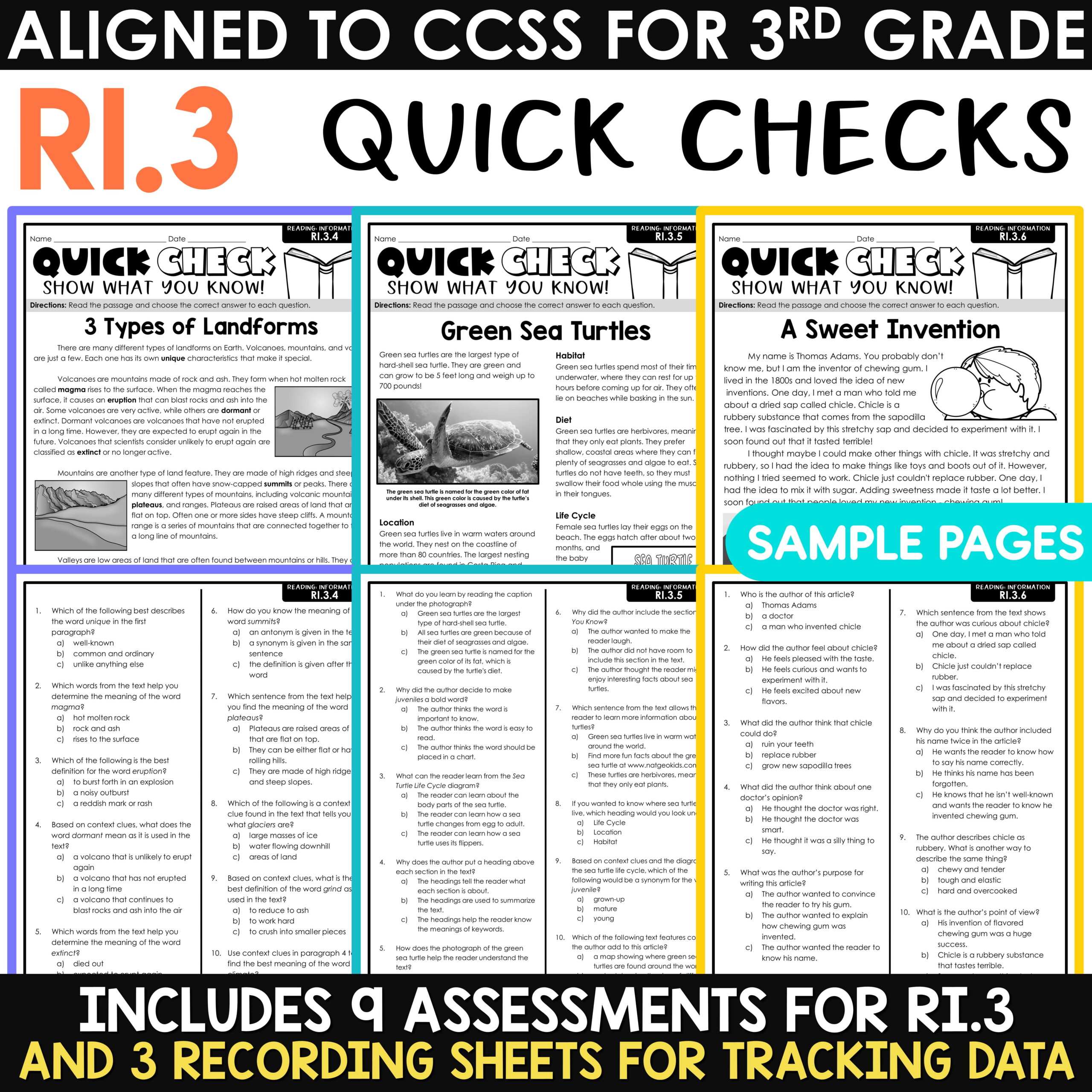 3rd 4th 5th Grade Math Spiral Review ELA Test Prep Reading Comprehension Bundle - Image 12