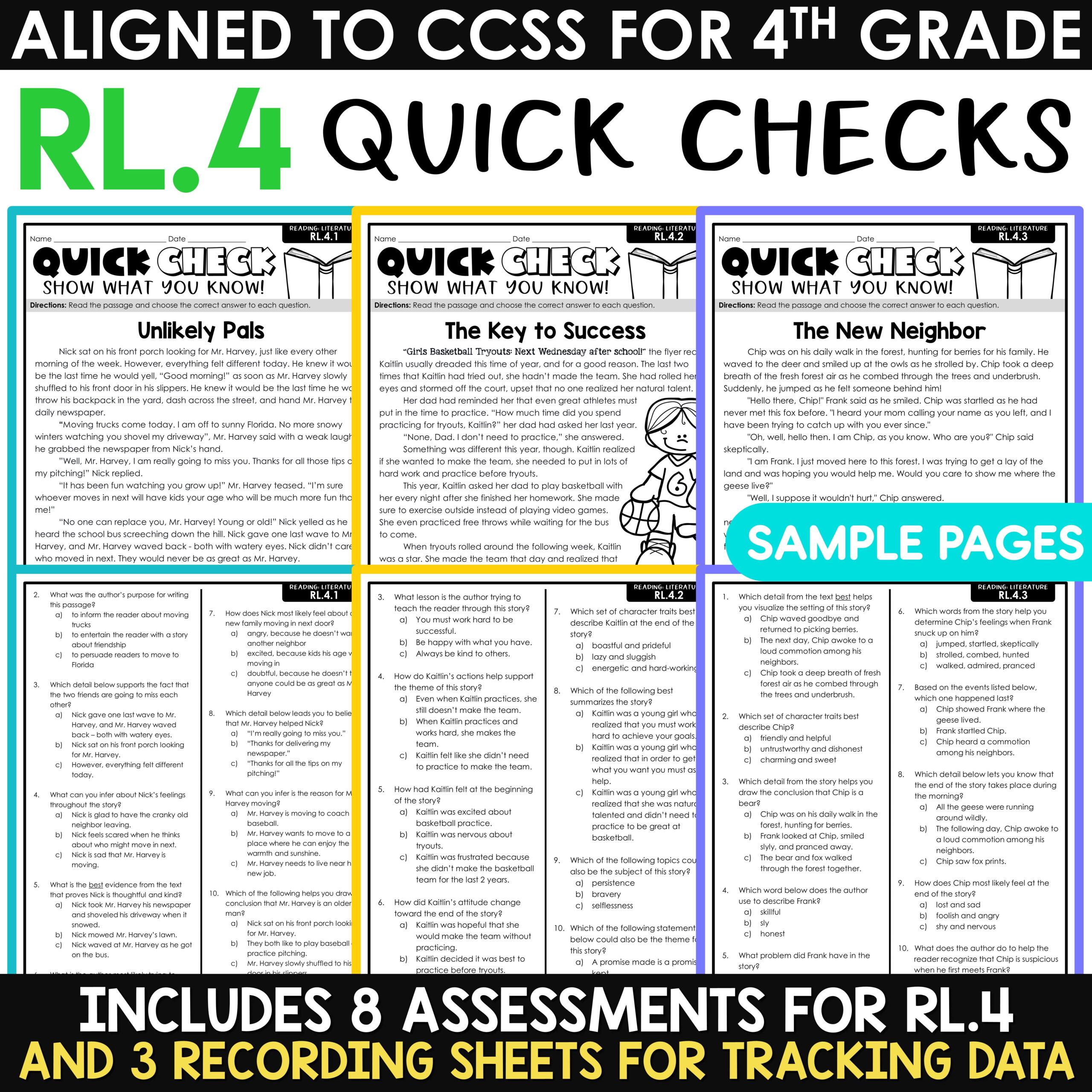 3rd 4th 5th Grade Math Spiral Review ELA Test Prep Reading Comprehension Bundle - Image 13
