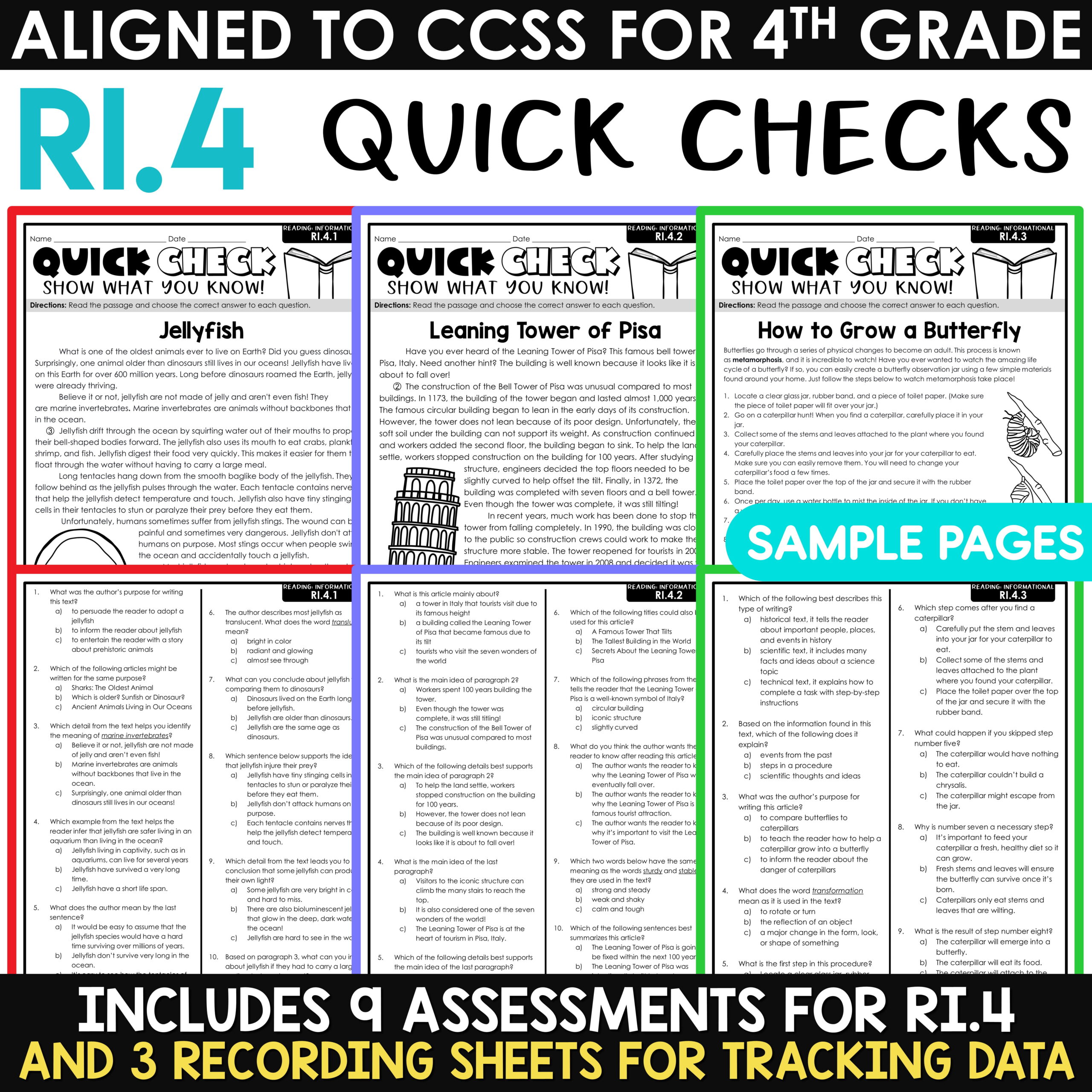 3rd 4th 5th Grade Math Spiral Review ELA Test Prep Reading Comprehension Bundle - Image 14