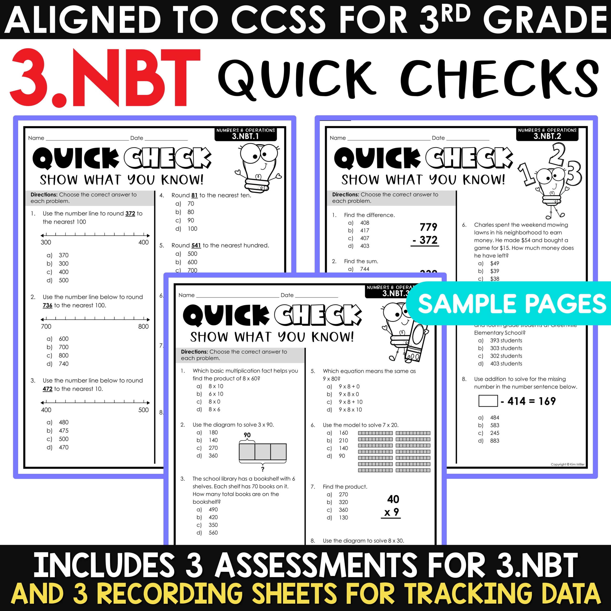 3rd 4th 5th Grade Math Spiral Review ELA Test Prep Reading Comprehension Bundle - Image 5