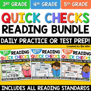 3rd 4th 5th Grade ELA Test Prep Reading Comprehension End of Year Review Bundle