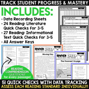 3rd 4th 5th Grade ELA Test Prep Reading Comprehension End of Year Review Bundle