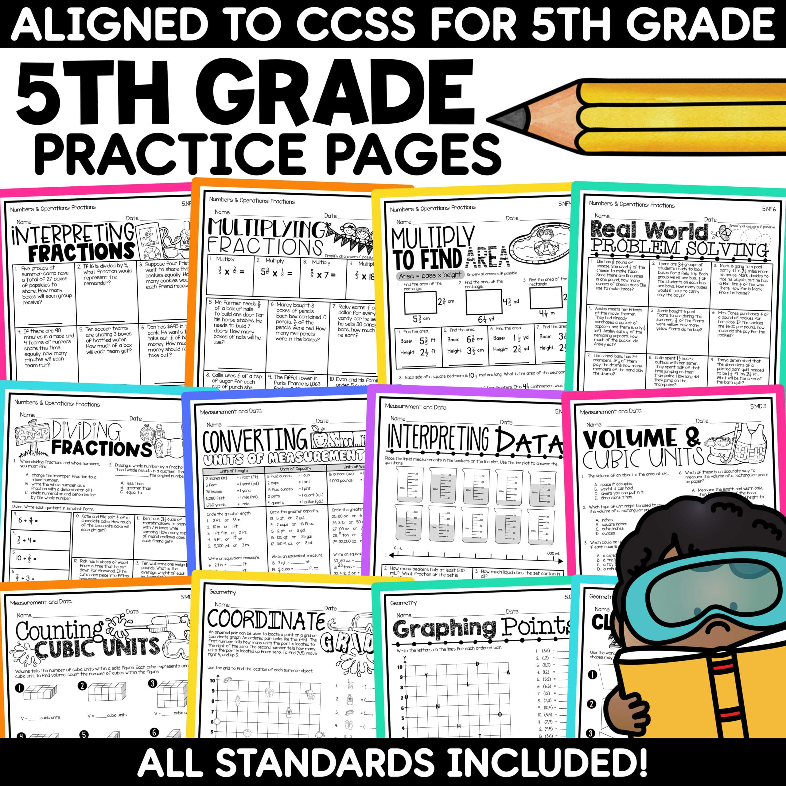 3rd 4th 5th Grade Math Review Packets Summer Math End of Year Activities BUNDLE - Image 10