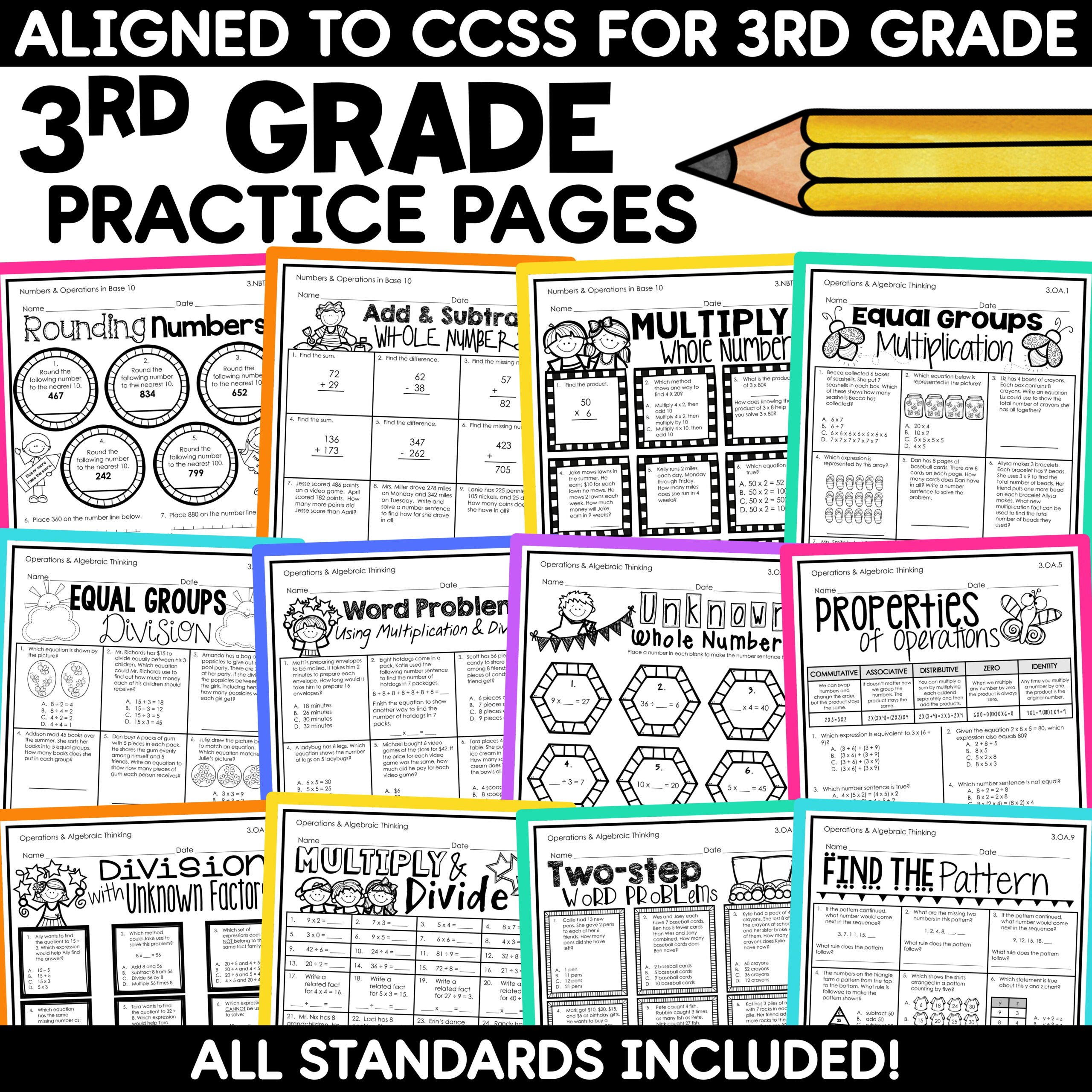 3rd 4th 5th Grade Math Review Packets Summer Math End of Year Activities BUNDLE - Image 5