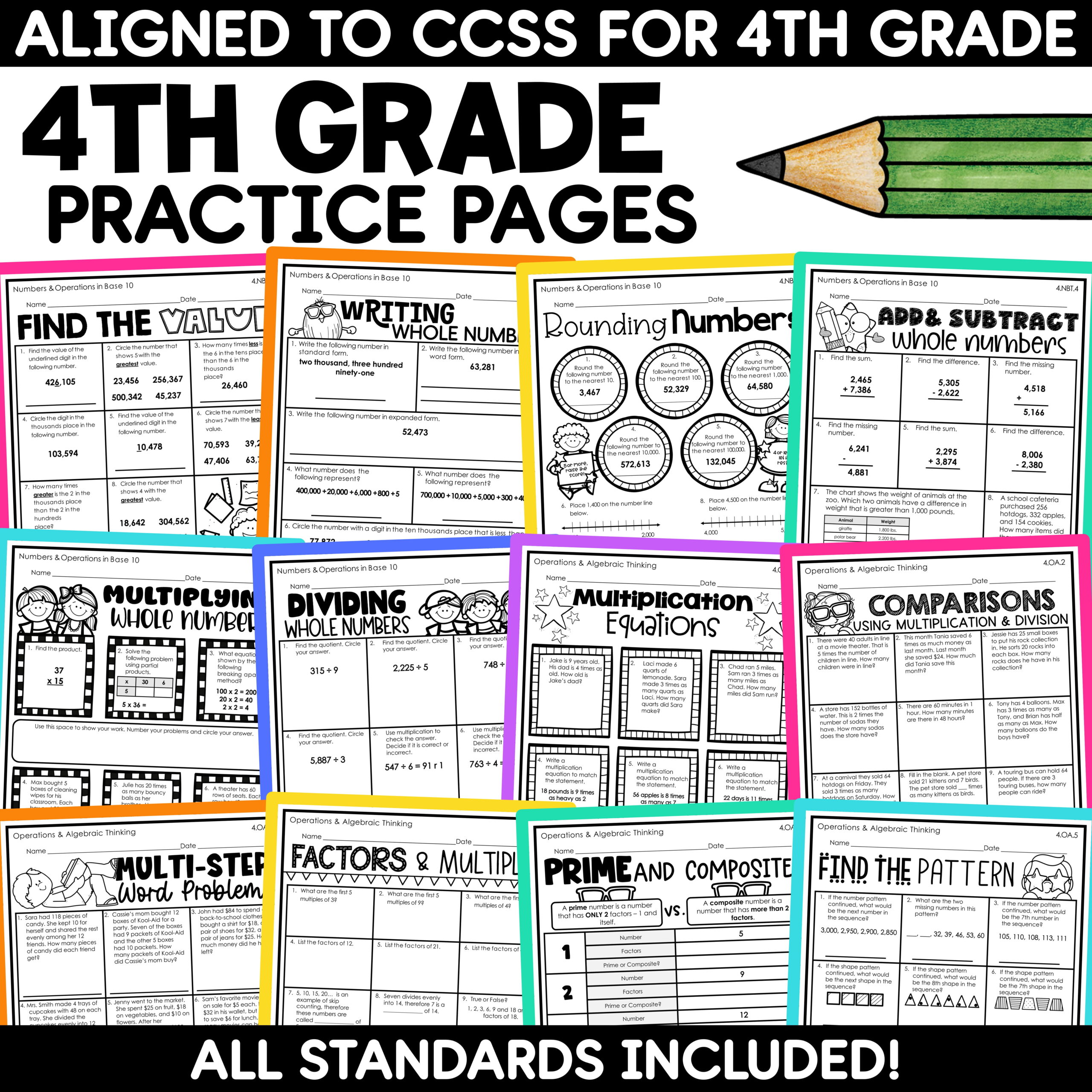 3rd 4th 5th Grade Math Review Packets Summer Math End of Year Activities BUNDLE - Image 7