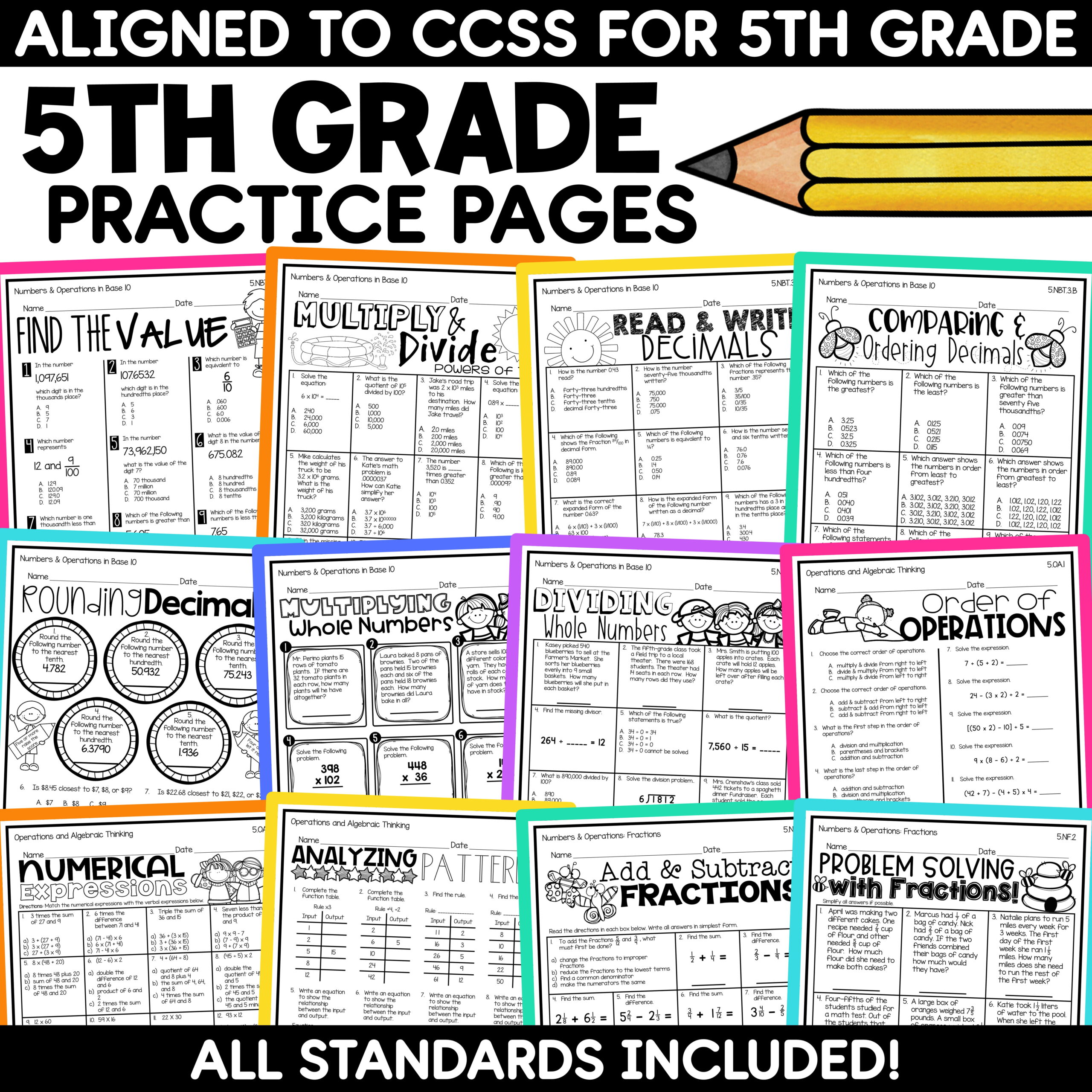 3rd 4th 5th Grade Math Review Packets Summer Math End of Year Activities BUNDLE - Image 9