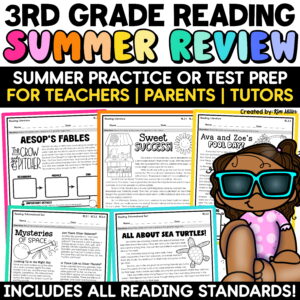 3rd Grade Reading ELA Review Packet Summer End of the Year Activities Test Prep