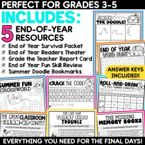End of the Year Activities Last Week of School Summer Coloring Pages Bundle