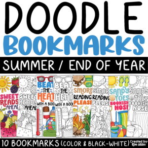 Summer Bookmarks End of the Year Activities Gifts to Students Bookmarks to Color