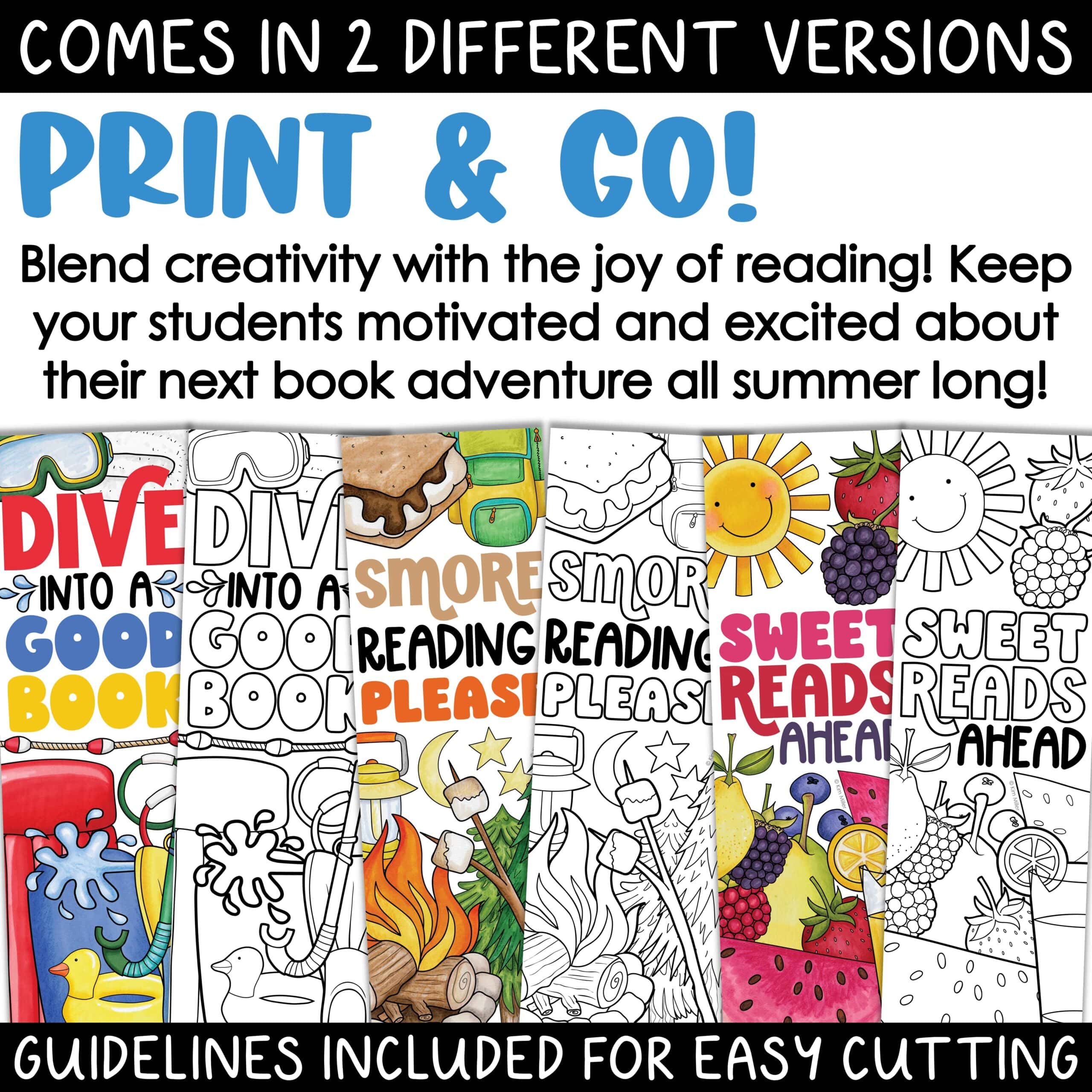 Summer Bookmarks End of the Year Activities Gifts to Students Bookmarks to Color - Image 4