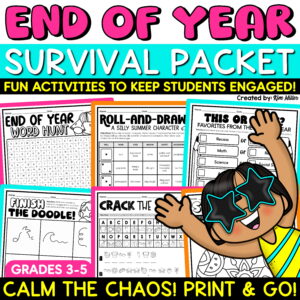 Last Week of School End of the Year Activities Word Search Coloring Pages