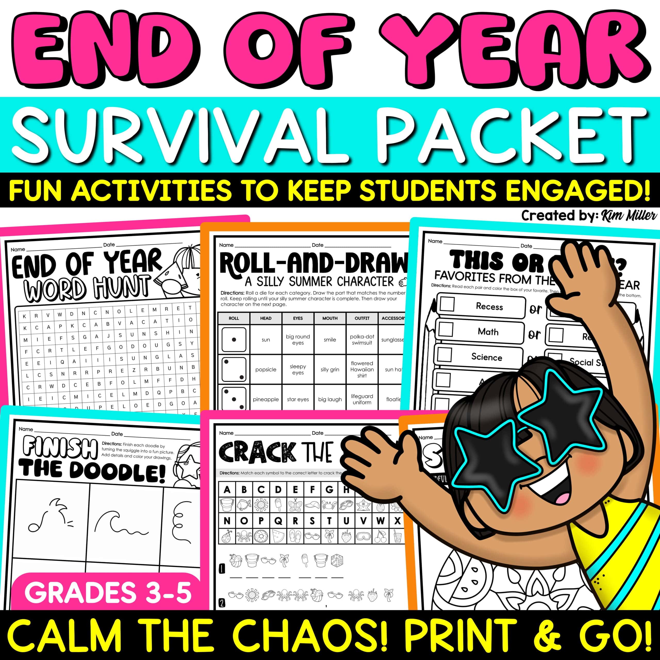 Last Week of School End of the Year Activities Word Search Coloring Pages