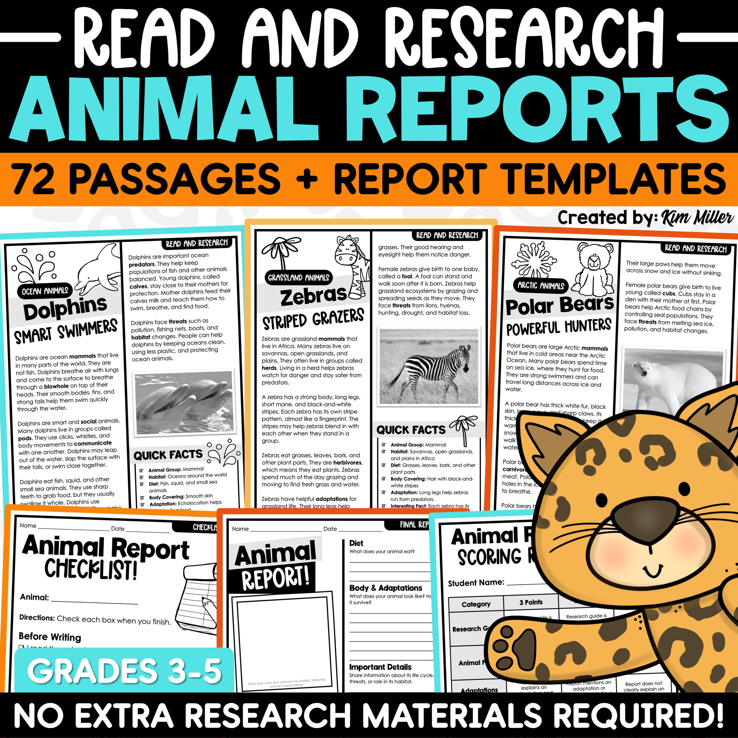 Animal Research Project | Animal Report Template | Informational Writing