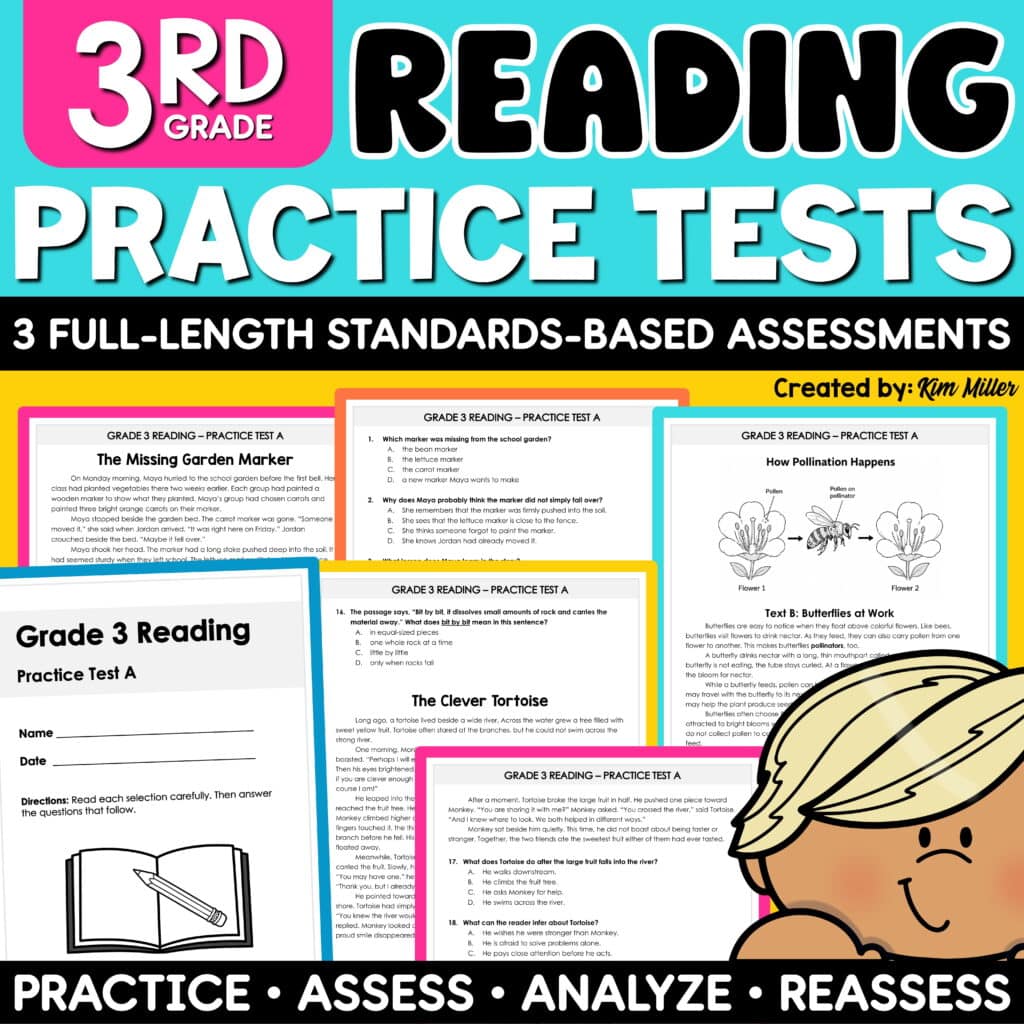 3rd Grade Reading Comprehension Passages and Questions ELA Test Prep Assessments